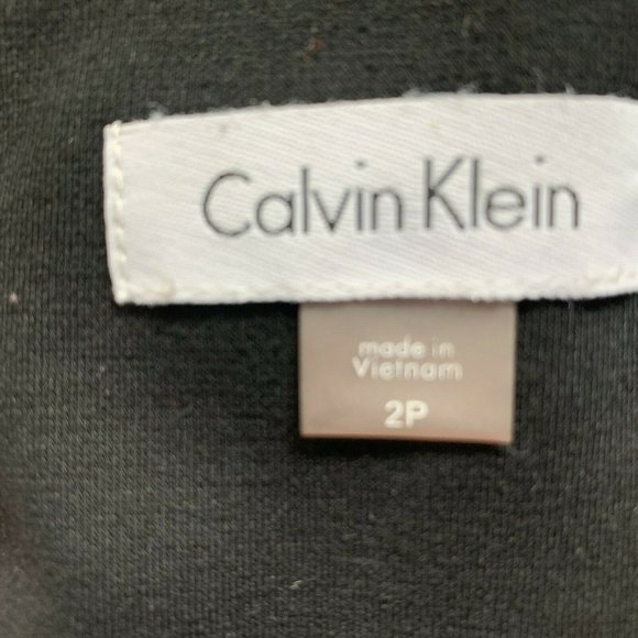 Calvin Klein Dress Black Size 2 Petite Exposed Zipper Round Neck Short Sleeve - Picture 8 of 10
